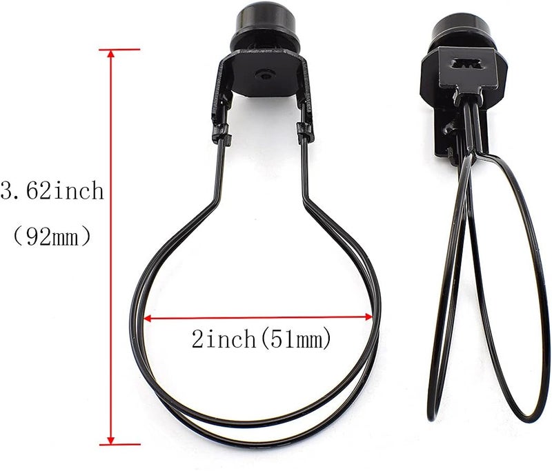 MARRTEUM Lamp Shade Light Bulb Clip Adapter with Solid Lamp Finial for Table and Floor Lamps [2set Black] - Image 3